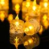 24pcs/box Soft Warm Light Electronic Candle Transparent Rhombus Crystal Tea Light  Confession Scenes