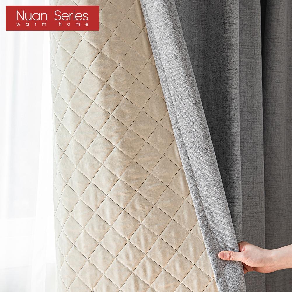 1 Stück Nuan Serie Minimalistischer Uni-Strukturierter Verdunkelungsvorhang, Geprägte Rautensteppung Dicke Vorhänge für Schlafzimmer Wohnzimmer Heimdekoration