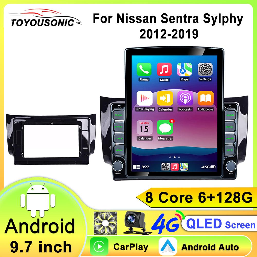 

Для Nissan Sylphy B17 Sentra 12 2012-2018 2din автомобильное радио стерео Android 12 Carplay мультимедийный видеоплеер GPS NAVI головное устройство 8 core 6GB+128GB