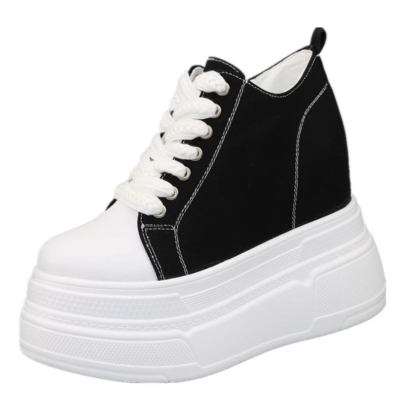 Fashion 12CM Denim Women Fashion Spring Ankle Boot High Brand Platform Wedge Autumn Fashion High Brand Skateboard Breathable Shoes