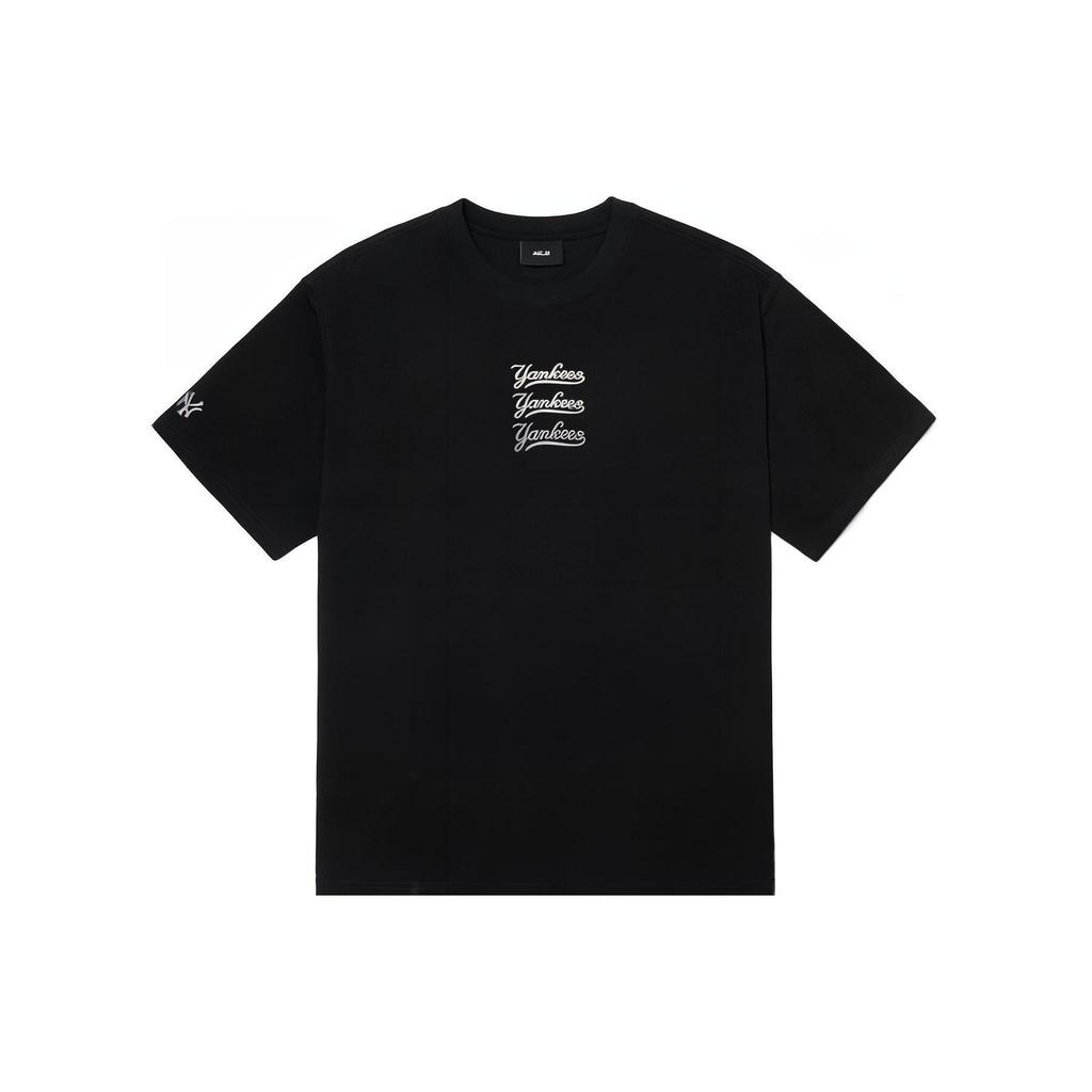 MLB New York Yankees T Shirts Unisex Black Crew Neck Moderate Straight Fit 3ATS04023-50BKS