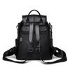 Vintage Backpack Women's PU Backpack Large Capacity Multifunctional Shoulder Bag