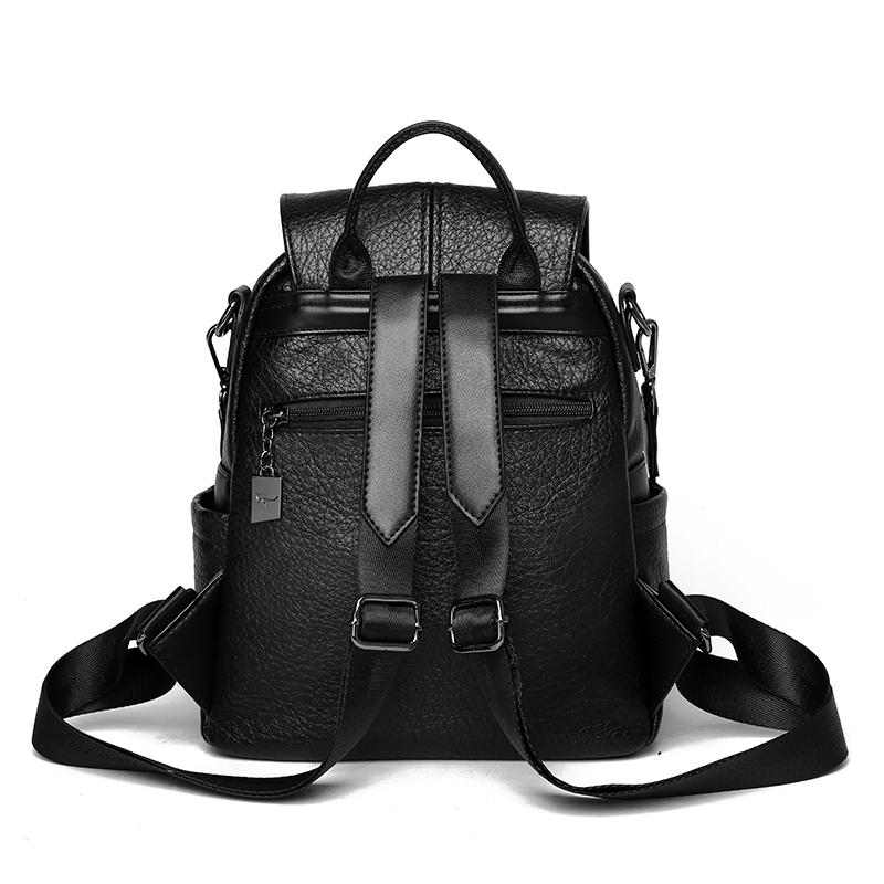 Vintage Backpack Women's PU Backpack Large Capacity Multifunctional Shoulder Bag