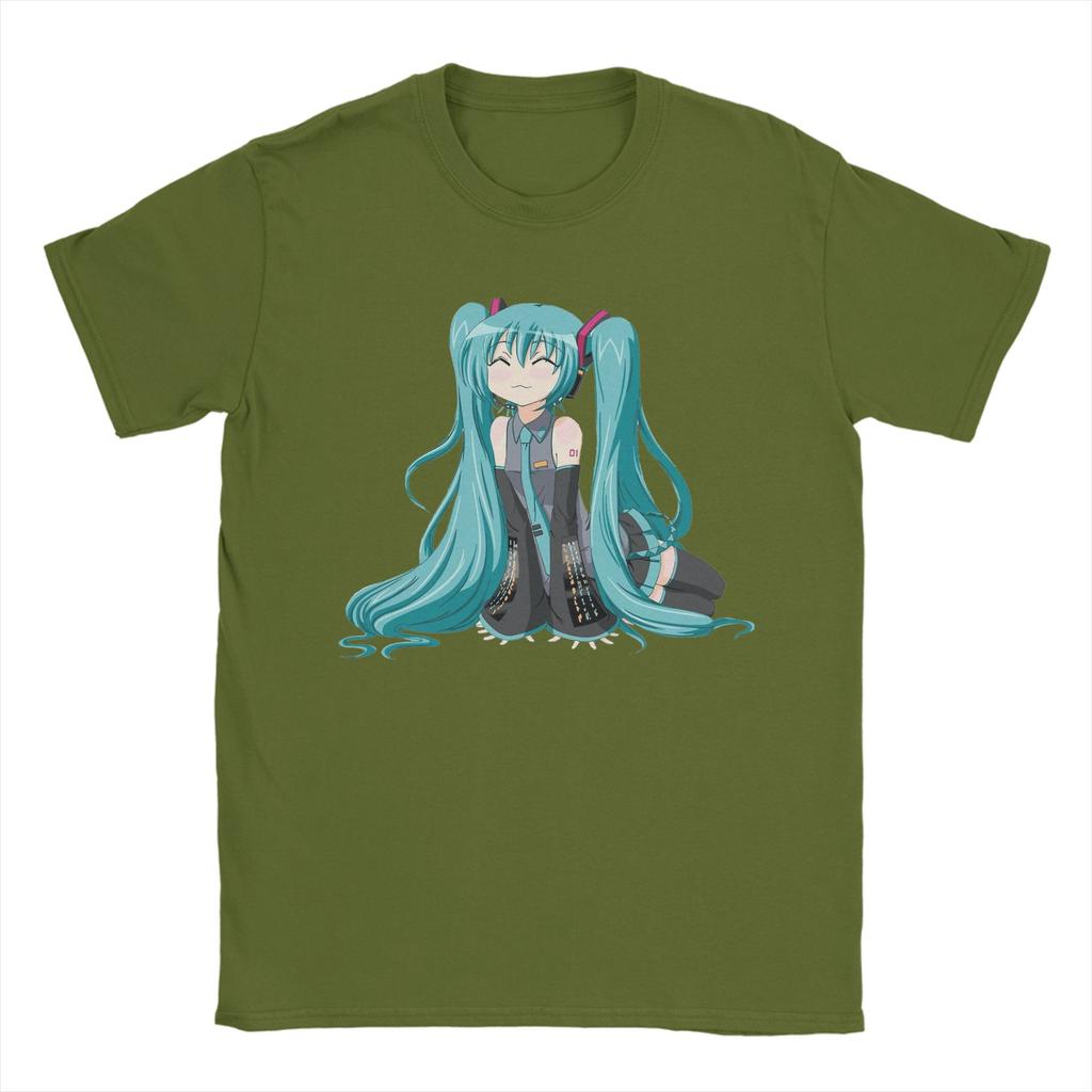 Hatsunes Mikus Manga TShirt Men Women Anime Awesome Pure Cotton Tee Shirt Round Neck Short Sleeve T Shirt Plus Size Tops