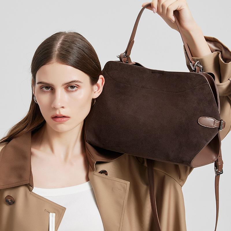 Heißer Verkauf Leder Hirschfleece Mattiertes Rindsleder Umhänge-Crossbody-Tasche Damen Vielseitige Pendler-Tragetasche Damenhandtasche Damen