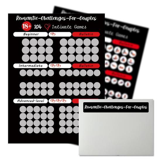 Love Games Scratch-off Poster for Couples 100 Date Night Position Challenge Poster for Valentine's Day Anniversary Gift