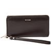 Women' Leather Wallet with Wings Wrist Strap Black