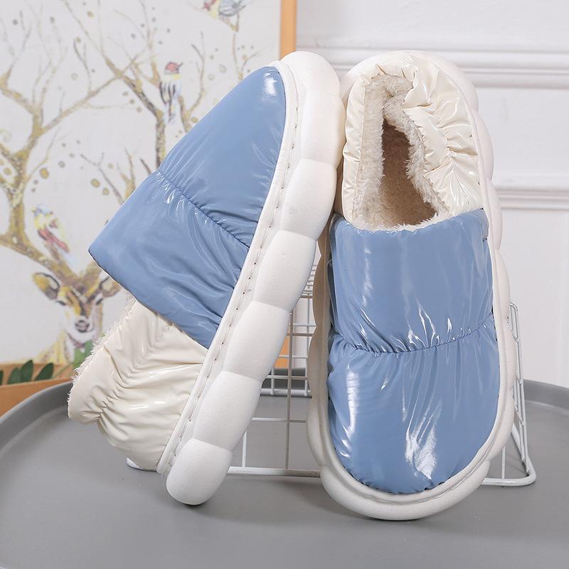 

2025 новые парные тапочки на платформе, хлопковые тапочки, женские зимние бархатные утолщенные теплые хлопковые тапочки, мужские хлопковые тапочки 44/45 [male size]