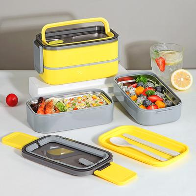 Portapranzo Termico in Acciaio Inossidabile 304 con Manico per Bambini Lavoratori d'Ufficio Portatile Microonde Contenitori per Alimenti Bento