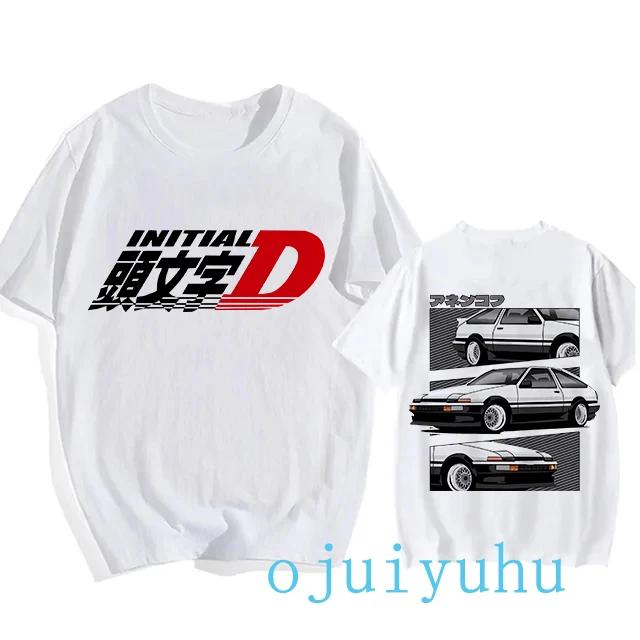 AE86 Funny Harajuku Manga T Shirt Japanese Anime Cartoon Gothic Summer Tops Initial D EU Size T-Shirt Men Graphic Tee Shirt Male