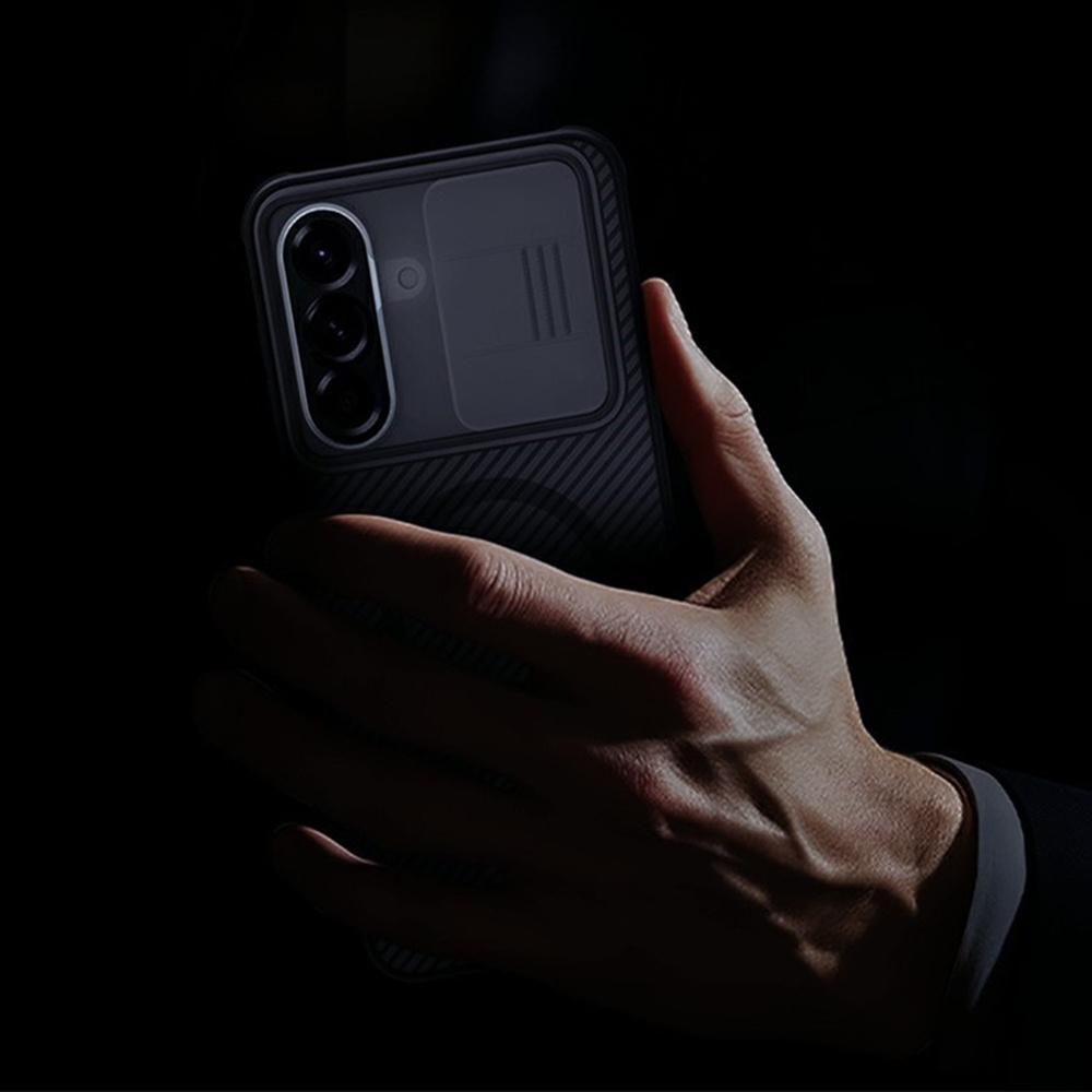 Nillkin Case for Samsung Galaxy A57 5G, CamShield Pro Magnetic, for MagSafe, Transparent / Black