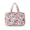 Modern Floral Travel Cosmetic Bag With Wet Dry Separation For Makeup And Toiletries