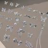 New Butterfly Zircon Rhinestone Nail Accessories Sparkling Rhinestone Bow Tie Chain Luxury French Nail Decoratio