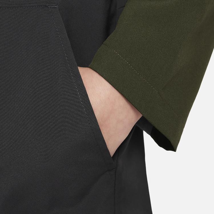 Nike Color Block Mikina s kapucí na zip, ležérní s dlouhým rukávem, dětská bunda, uhlová DO7095-060