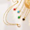 Color -Colored Titanium Steel Love Pendant Simple Light Luxury Diamond Fixture Chain