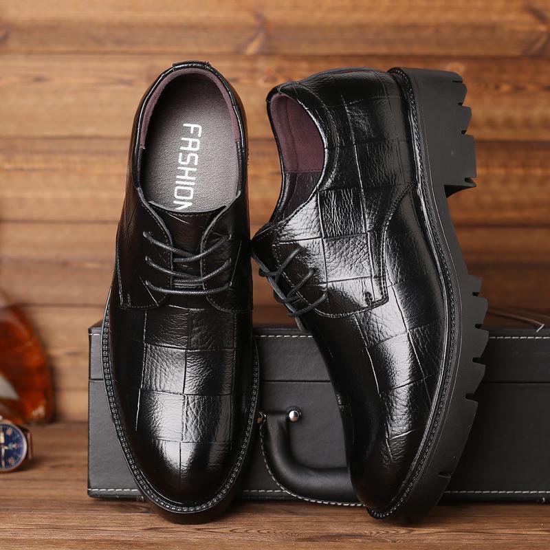 

Мужская обувь, увеличивающая рост, осень/зима: Натуральная кожа, британский стиль, 6 см/8 см, повседневный или официальный вариант. Height increase; Size 42 чёрный