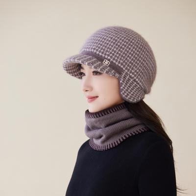 Gorro de Punto con Orejas de Pato y Conejo Protector de Orejas de Lana Cálida Gorro de Lana Nuevo para Adultos Mayores Gorro de Mujer Otoño e Invierno