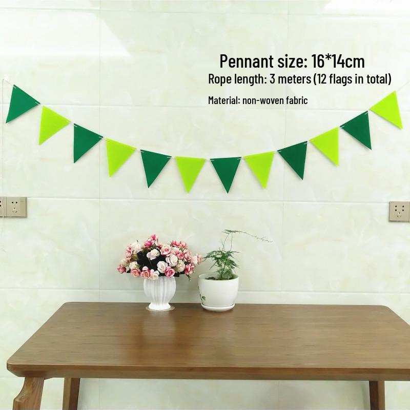 Outdoor Kindergarten Festival Flag Decoration - Non-woven Fabric Pull Flower Pennant