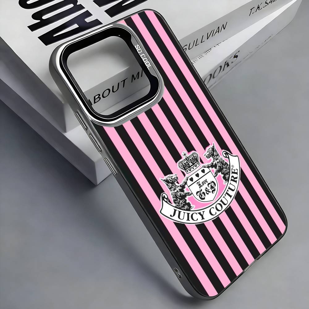 

Рожевий J-Juicy C-Couture Чохол для телефону Для iPhone 17, 16,15,14,13,12,11 Plus,Pro Max, Барвистий Сріблястий Funda Чохол iPhone16e