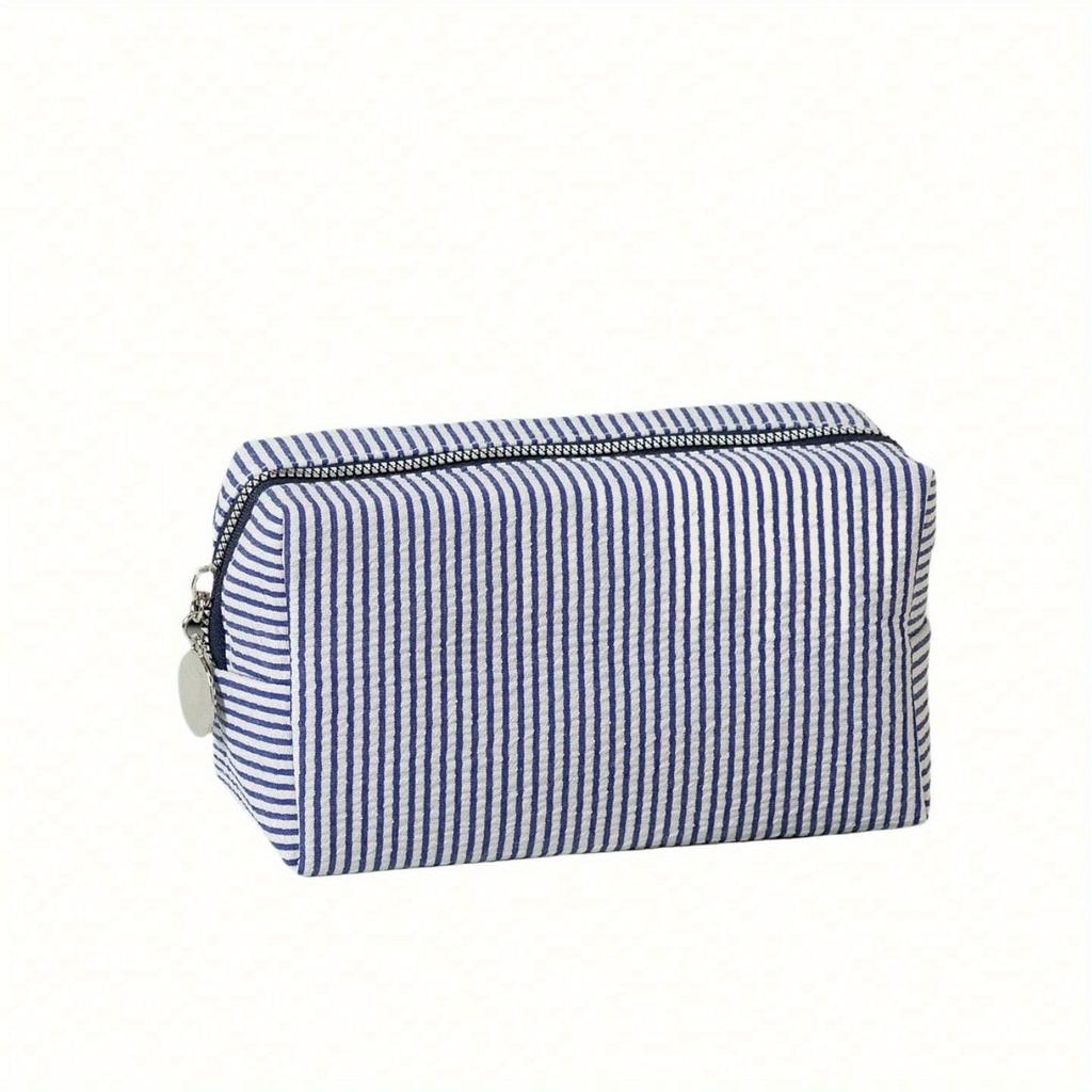 1pc Women Cosmetic Bag  Stripes Zipper Pouch Travel Toiletry Bags Ladies Makeup Storage Basg  Bag Travel Essentials Travel  for Beach for Cosmetic Bag