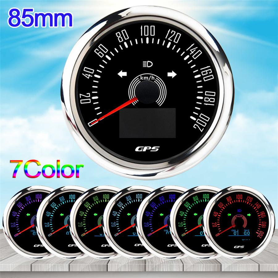 GPS Speedometer Multifunction Gauge w/ COG Trip Total Mileage 200 km/h Universal