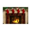 Christmas Fireplace Photography Backdrop Xmas Tree Stocking Photo Background Props for Holiday Family Portrait Studio Shoot Video Party Decor