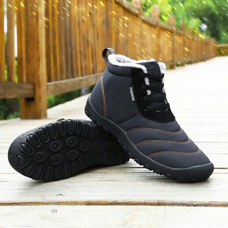 Men Snow Boots lace up Winter Ankle Boots for Men Warm Lace-up cotton Men Shoes Fashion Plush Winter Boots Fur Men Sneakers