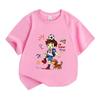 Cute Block Style Boy Soccer Dog Print Kids T Shirt 100% Cotton Casual Crew Neck Short Sleeve Tees for Boys Girls Soft Breathable Daily Wear Tops