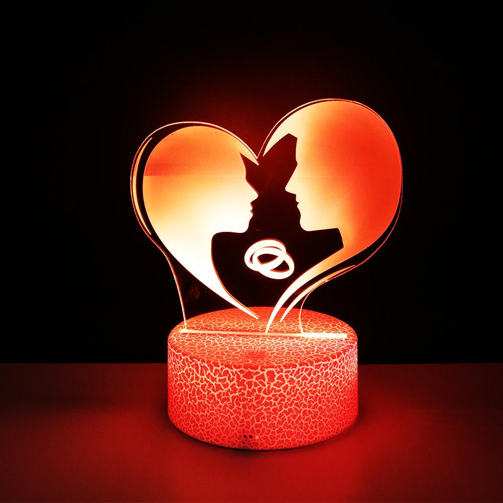 Ich liebe dich Herz Nachtlicht LED Stimmungsleuchte RGB Smart Touch Fernbedienung Romantische Schlafzimmerdeko Valentinstagsgeschenk für Sie/Ihn