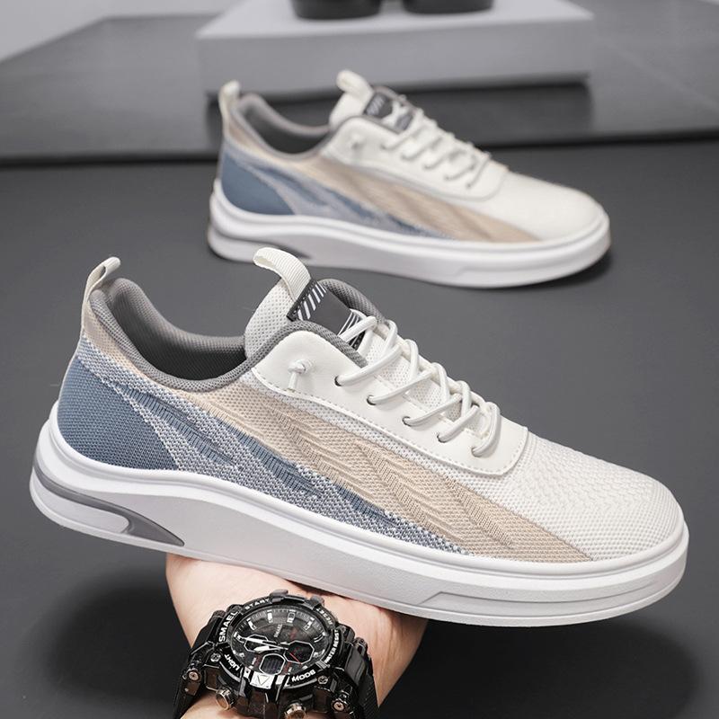 Men's Shoes Summer Fly-woven Mesh Breathable Casual Sports Lightweight Soft Sole One Pedal Youth Work Versatile Board Shoes