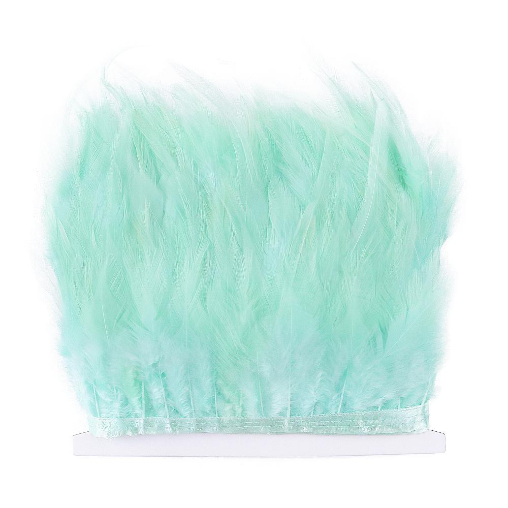 Feather4-6inch High Quality Chicken Feathers Trim Fringe 1meter Mint Green Rooster Feather Ribbon  Wedding Dress Creative Crafts Plumes