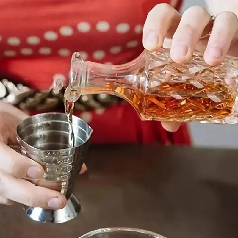 1/2Pcs Stainless Steel Metal Liquid Mixing Drink Measuring Cups With Scale Multifunctional Wine Glass for Home Bars & Restauran