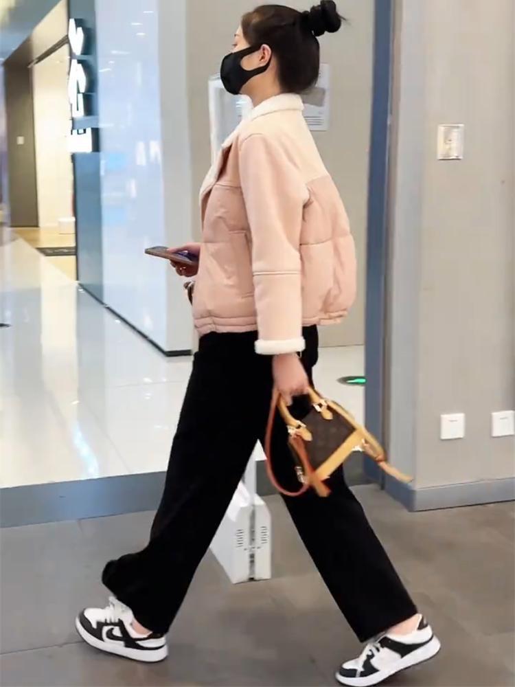 Women's 2024 Winter Faux Fur & Cotton Stand-Up Collar Jacket: Thickened, Loose, Petite, Warm Coat