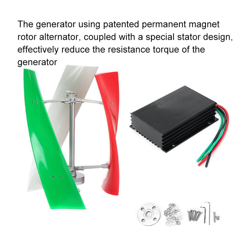 Energy Windmill 400W/600W/800W 12V/24V/48V Lantern Vertical Axis Permanent Maglev Wind Turbine Generator with MPPT Controller