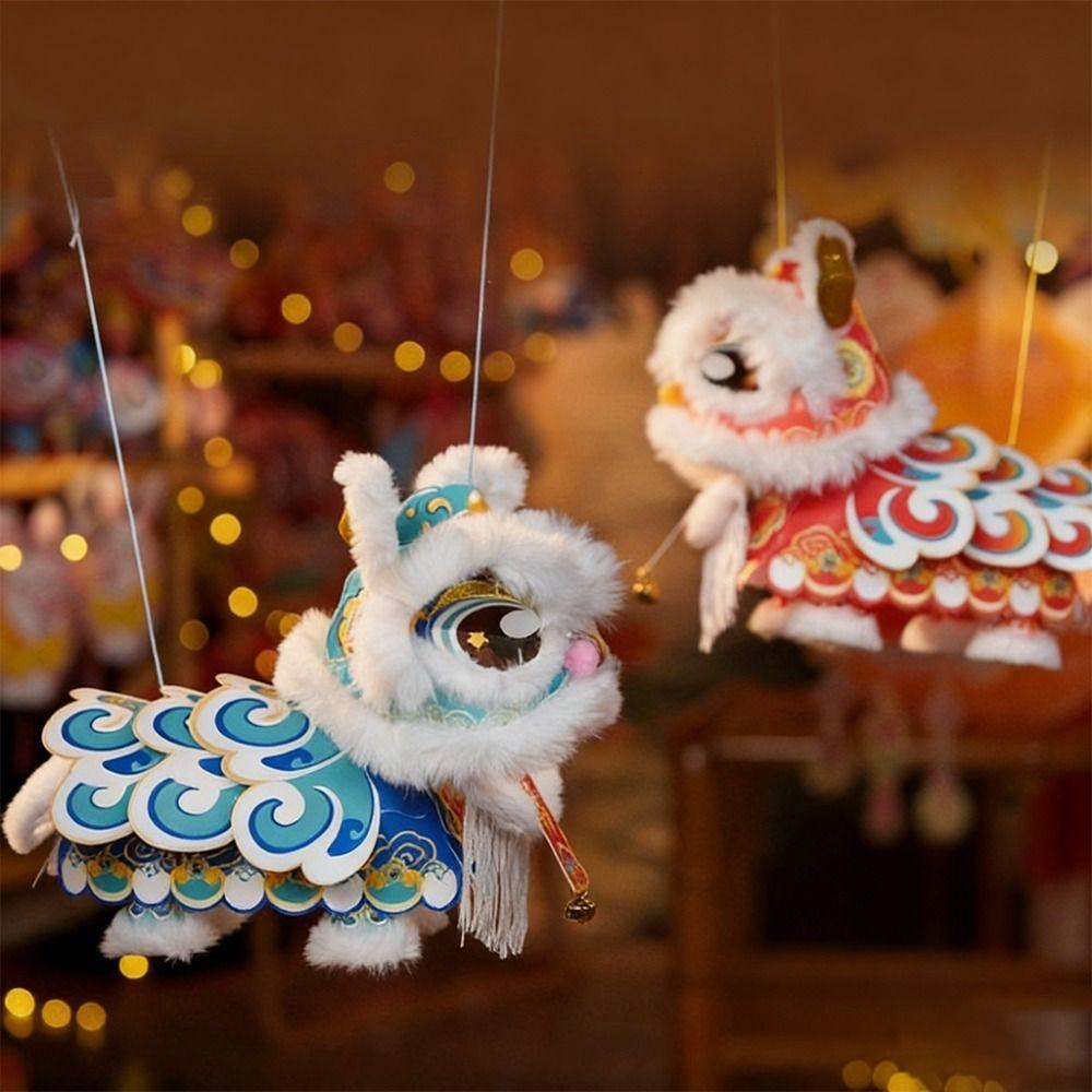 DIY Material Package New Year Lion Dance Lantern with Tassel Handmade Lantern  Chinese New Year