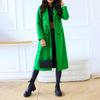 Women's Long Solid Double Breasted Long Sleeves Pocketless Coat Outwear Pocket Decoration