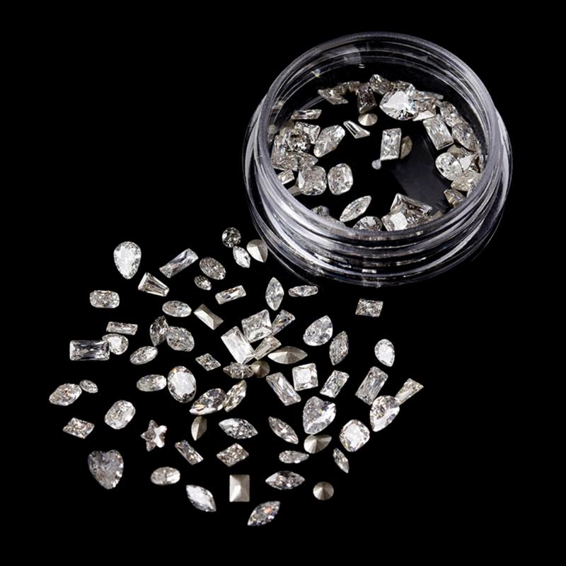 50Pcs/set Elegant Rhinestones 3D Nail Art Crystal Rhinestones Nail Tips Decorations Crystal 3D Zircon Charms Manicure