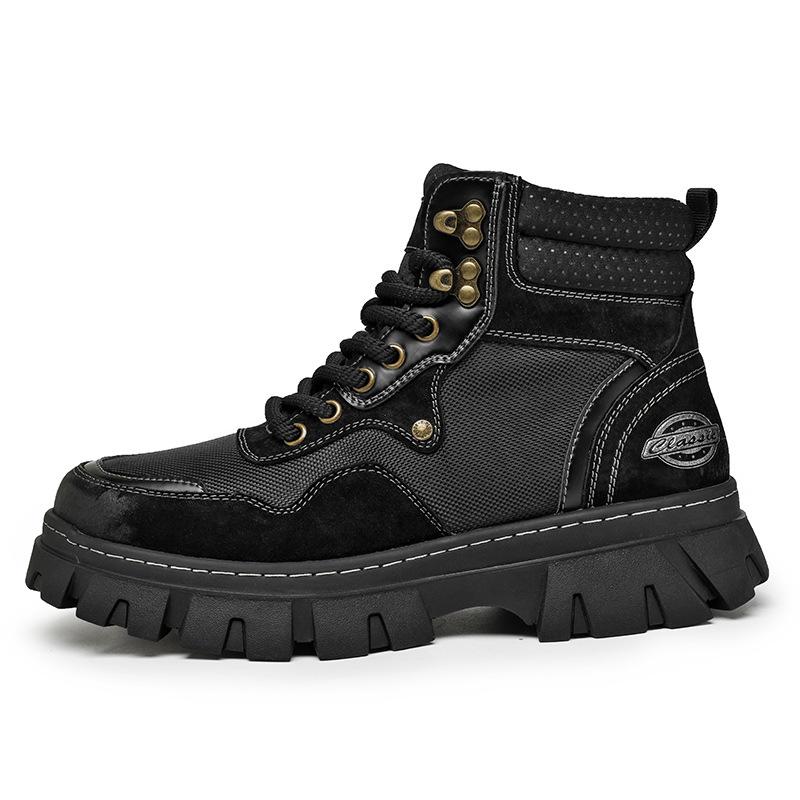 Martin boots shoes men's trendy autumn and winter high-top non-slip hiking shoes wear-resistant versatile tooling boots