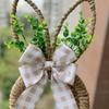 Bunny Wreath Rabbit Shape Bow Garland Easter Bunny Wreath For Front Door For Outdoor Indoor Home Window Wall Living Room Bedroom