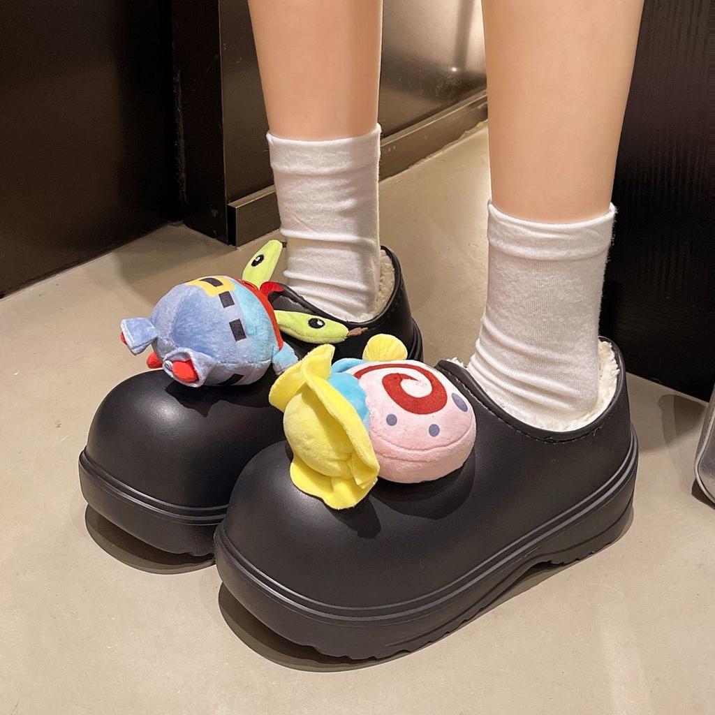 Cute Cartoon Comfortable Cotton Shoes Women's Small Height Increase Muffin Platform Cotton Shoes New In Autumn and Winter