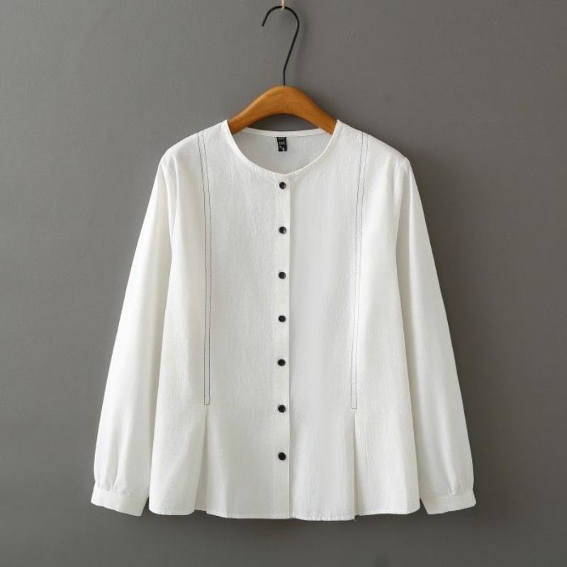 

Women s Design Topstitched Long Sleeve Women s 2025 Autumn Fashionable Versatile Shirt XL белый