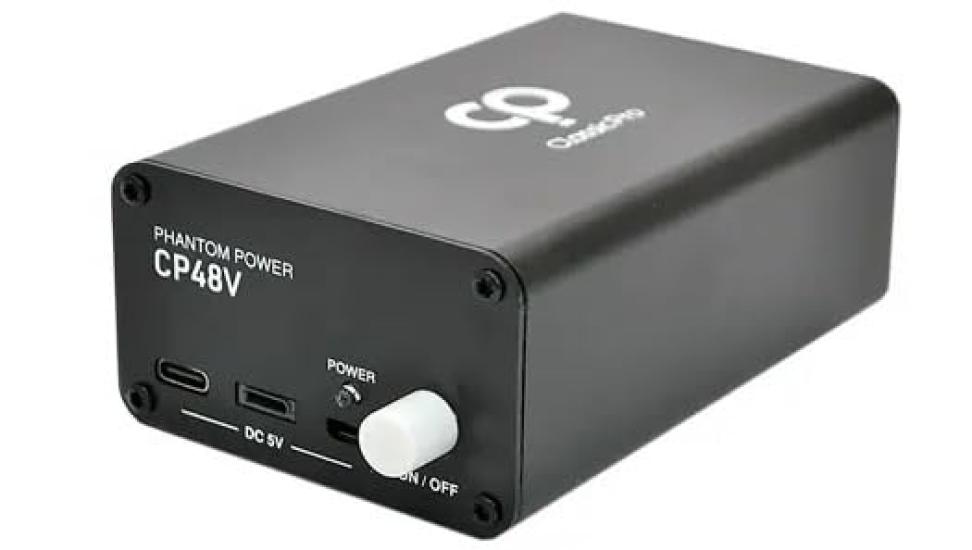 CLASSIC PRO Phantom Power Rechargeable Phantom Power Supply Supply, Palm-sized, Compact, +48V Output, 6-Hour Operation,
