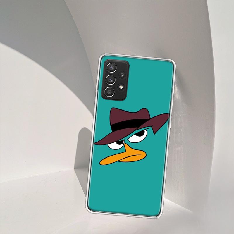 Cartoon Perry The Platypus Phone Case for Samsung A54 A57 A37 A17 A14 A15 A12 A24 A34 A55 A35 A25 A52S A07 A05S A04S A22 A32 A72