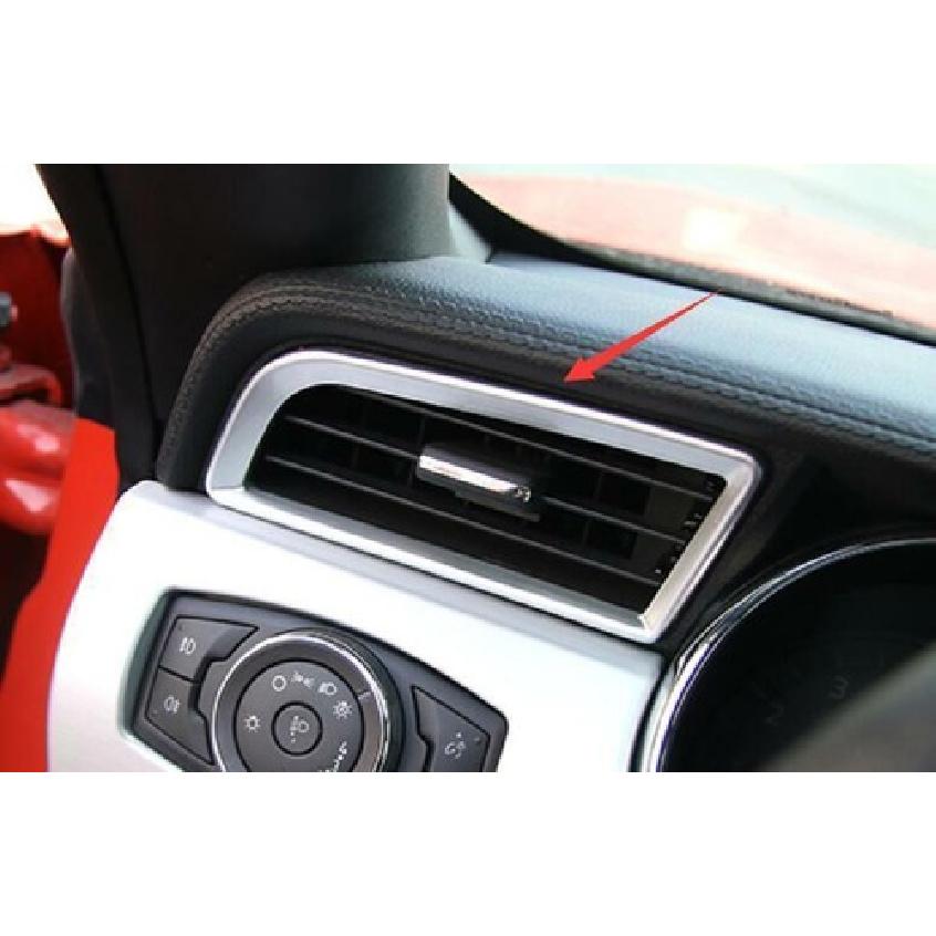 Console L&R Air Outlet Vent Cover Trim For Ford Mustang 2015- Matte Silver