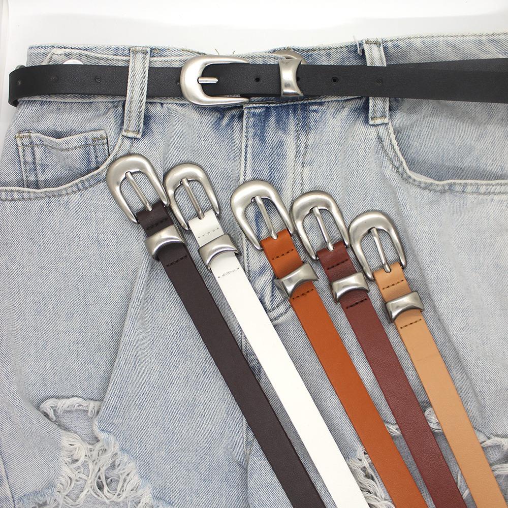 Korean Silver Buckle Belt Retro Waist Decoration Fashion Trouser Belt  Girl