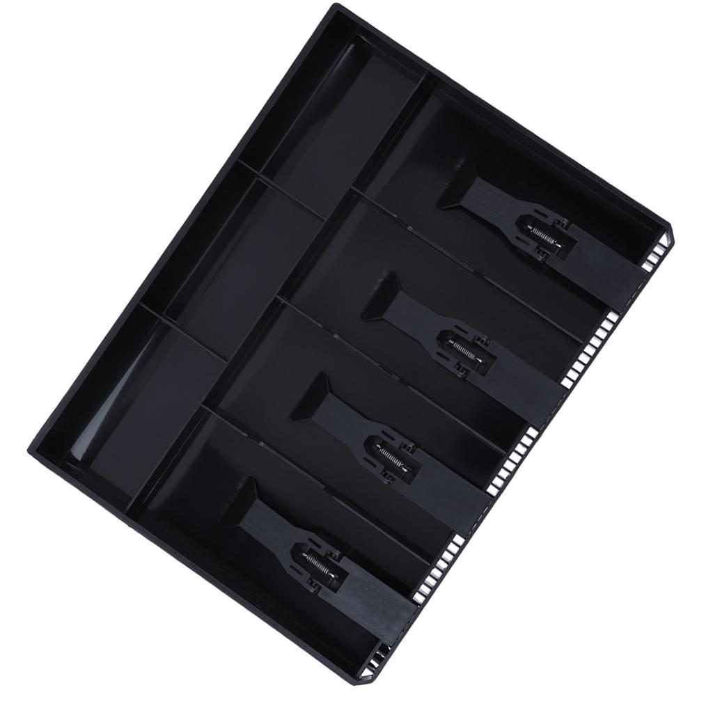 Cash Drawer Register Insert Tray Replacement 4 Bills 3 Coins Money Storage Box (Black)