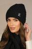 Winter Hat with Lurex Decorated with the Letter "K" Color Black Kamea-Kosmos