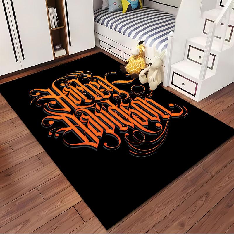 Harley Davidson Design Carpet Suitable As a Non-slip Mat for the Living Room or Bedroom Sofa