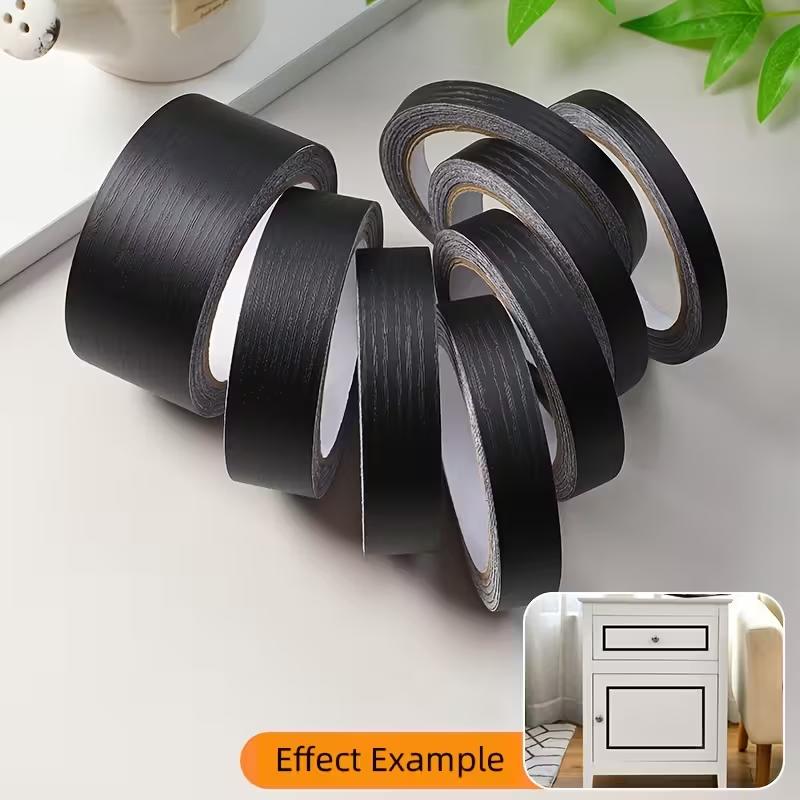 10Mx1/2/3cm Door Frames Self-adhesive PVC Edge Banding Tape Furniture Wood Grain for Refurbishment Cabinets Seams Repair Wall