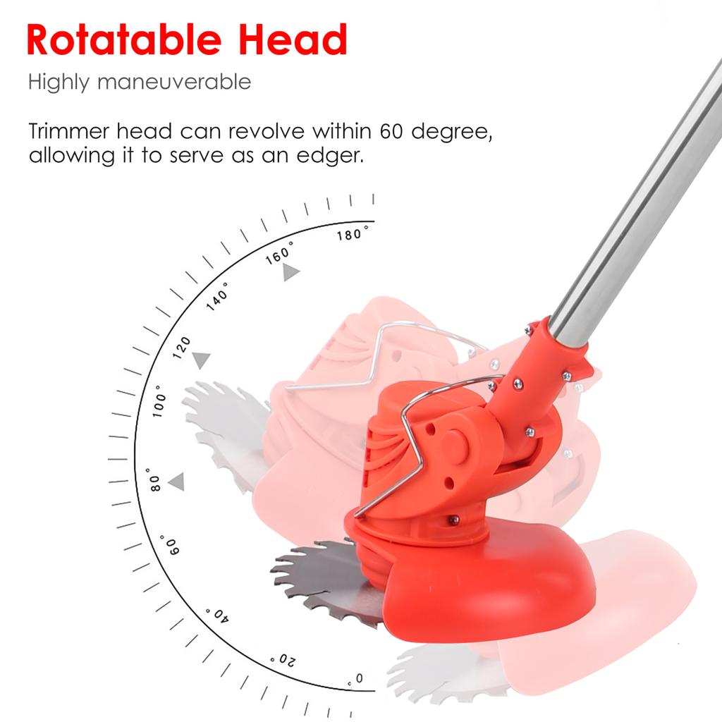 Mașină de tuns iarba fără fir, cu acumulator 21V, Weed Eater electric, motocoasă electrică, foarfece de iarbă, mașină de tuns gard viu cu 4Ah